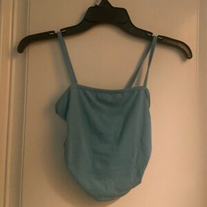 DEAD STOCK Teal Blue Tillys Y2K Skater Small Crop Top w/ pinched sides !!